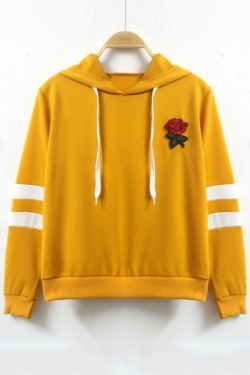 forgetitgirl: Fashion sweatshirts and hoodies  Rose Embroidered