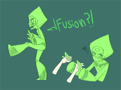 kokonakamelot:  Pearl teaching Peridot how to fusion dance  