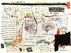 jimlovesart:  Jean-Michel Basquiat - King Brand, 1983.