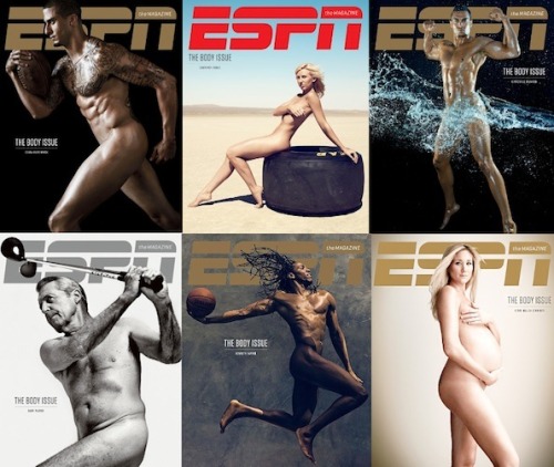 Covers of the current ESPN Body Issue.