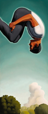 Kenton Nelson, Somersault, oil on canvas, 48″ x 20″