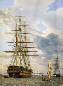 hms-surprise:A Russian Ship Of The Line-Christoffer Wilhelm Eckersberg