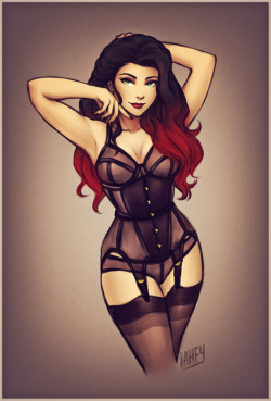 iahfy:  this pinup made me think of asami right away so ye  <