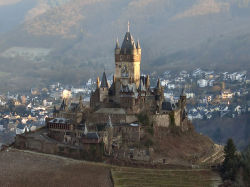 Ancient fortress (Reichsburg Cochem in Germany, built in the