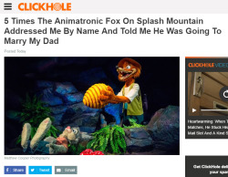 d1rtypaws:    5 Times The Animatronic Fox On Splash Mountain
