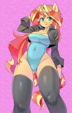 Swimsuit is magic~ Sunset Shimmer FA: http://www.furaffinity.net/view/21076787/