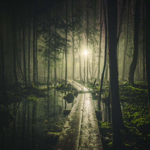 escapekit:  Finnish LandscapeFinnish photographer Mikko Lagerstedt has captured truly beautiful photos of the night sky. His images are composites of two photos taken from the same location, a short exposure of the sky merged with a significantly long