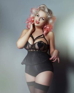 playfulpromises:nell_st.belle rocking our Bettie Page Cage Basque