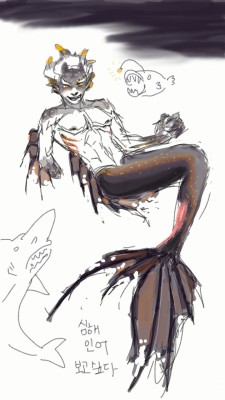 jojoaran: a-deep-sea-merman!junkrat…? sharp teeth, wiry fins,