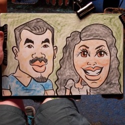 Caricatures at Dairy Delight!  12"x18" Ink and artstix