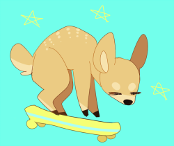quei:  skateboard deer 