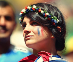 worldcup2014girls:  Hot French girl support the team of France