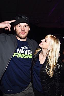 Chris Pratt and Anna Faris attend the Maxim Party on January