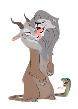 dailycatdrawings:  480: Chimera  Goat is tired of Lion and Snake’s