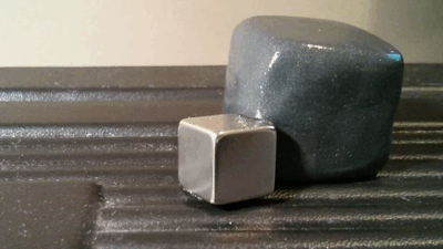jtotheizzoe:  Check out this ferroputty devouring a magnetic cube.Â Itâ€™s very simple, as the iron-infused putty is being pulled around the magnet using physics weâ€™re all familiar with. But this is pretty much exactly how I would imaging a Gumby-themed