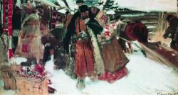 impressionism-art-blog:  At marketplace, 1902, Boris Kustodiev