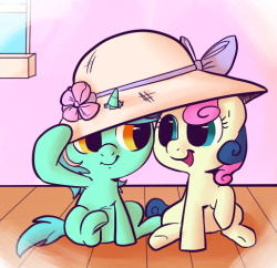 Lyra and Bon Bon by RustyDooks