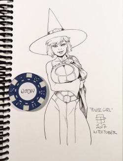 callmepo:  Witchtober day 18: Witchy Power Girl (did this yesterday but crashed because my flu and the fever got the best of me)