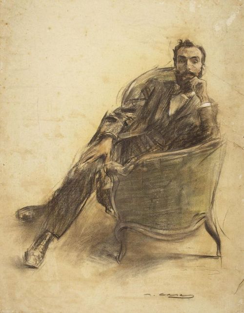mrdirtybear:‘Portrait of Jaume Brossa‘ drawn in 1899 by Spanish