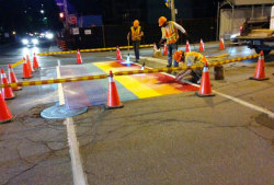 outrising:  Rainbow Crosswalks Installed Permanently In Time