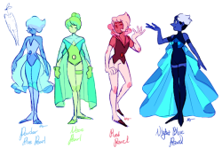 purpleorange:  All of my pearlsonas so far!powder blue, neon,