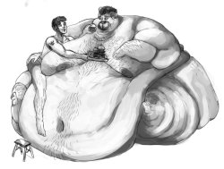 never-fat-enough:  ballbellyexpandr:  commission - fattyfatman by BrokenCassette  Saw this on DA. SO amazing :#  Heaven right here