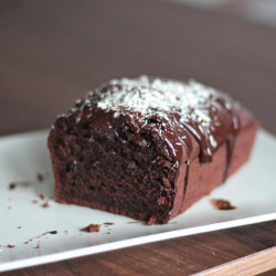 fullcravings:Decadent Triple Chocolate Pound Cake  Anybody want