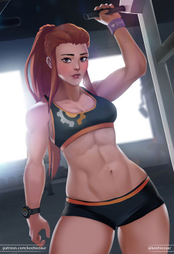 koshiosaur: Brigitte at the gym! I love her personality.Come