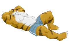 johnny-and-stuff-deactivated201: lazy tiger commission - by MegaWaffle