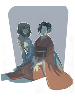 cycloalkane: Korrasami sketch in a medieval Japan AU.