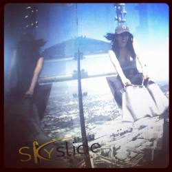 The slide was too short but the view was incredible! (at Skyspace Los Angeles)