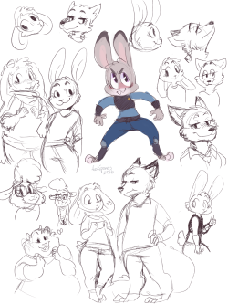 tokipones:  i watched zootopia today so here are some doodles!!!