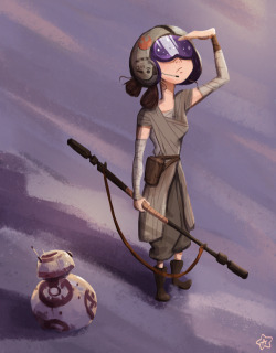 alba-cardona:  Rey and BB8 fanart! 