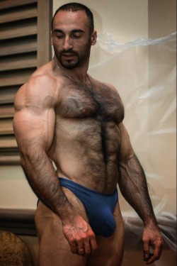 Handsome, hairy, sexy and with a nice bulge - WOOF