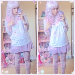 mypasteluniverse:  Yesterday’s full outfit! I tried to get