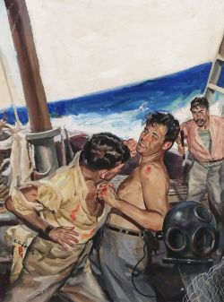 grundoonmgnx: C. C. Beall, Battle on the High Seas, 1940s  