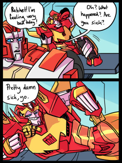 herzspalter:  Rodimus visits the medbay every day to deliver