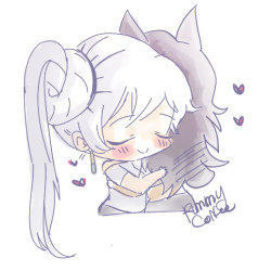 rummycoffee:  Huggles for everyone~Though Weiss’s huggles are