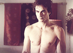 delena-is-my-life:  Day 1: Damon + looktoo sexy for his shirt…