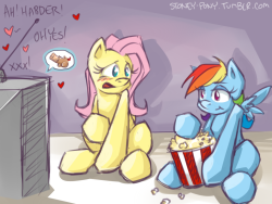 stoney-pony:  Fluttershy: “uh…uh, Rainbow?  How come