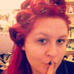 Doing some vintage pin curls! #1950s #hair #red