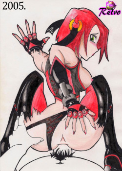 gmeen:  Retro Gmeen: Bloodrayne 2005. Outlines made with felt