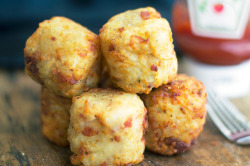 lustingfood:  Homemade Bacon Blue Cheese Tater Tots 