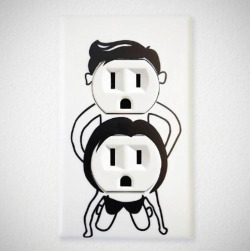 dailycoolgadgets:  Naughty Outlet Cover Decal This wall decal