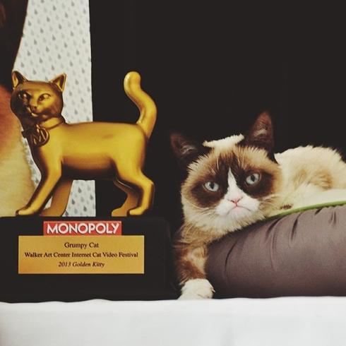 The first ever Internet Cat Video Festival premiered tonight (August 30 2013) at the Walker Art Center in Minneapolis. Would have loved to have been there to applaud when Tardar Sauce (aka Grumpy Cat) took home the “Golden Kitty” award for People’s