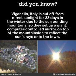 did-you-kno:  Viganella, Italy is cut off from  direct sunlight