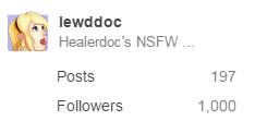 lewddoc:  Thank you so much to all of you following!, I’m glad