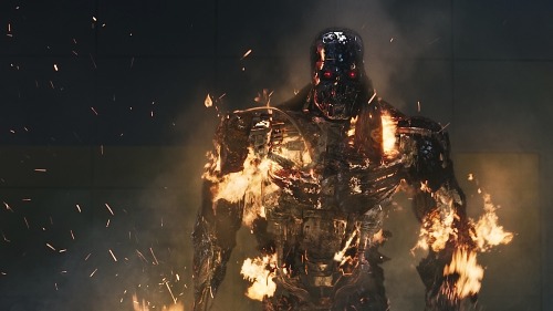 bearmachines: richard-is-bored:  Terminators   Battle DamageÂ    Iâ€™m reminded again of how much better the practical effects looked than the (possibly more expensive?) CGI in Salvation and Genesys. 