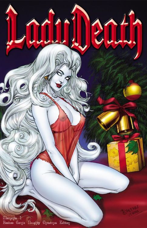 naughtyhalloweenart:  Lady Death Naughty Christmas by Dheeraj