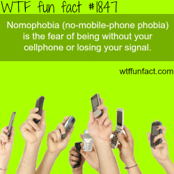 wtf-fun-factss:  Nomophobia - WTF fun facts
